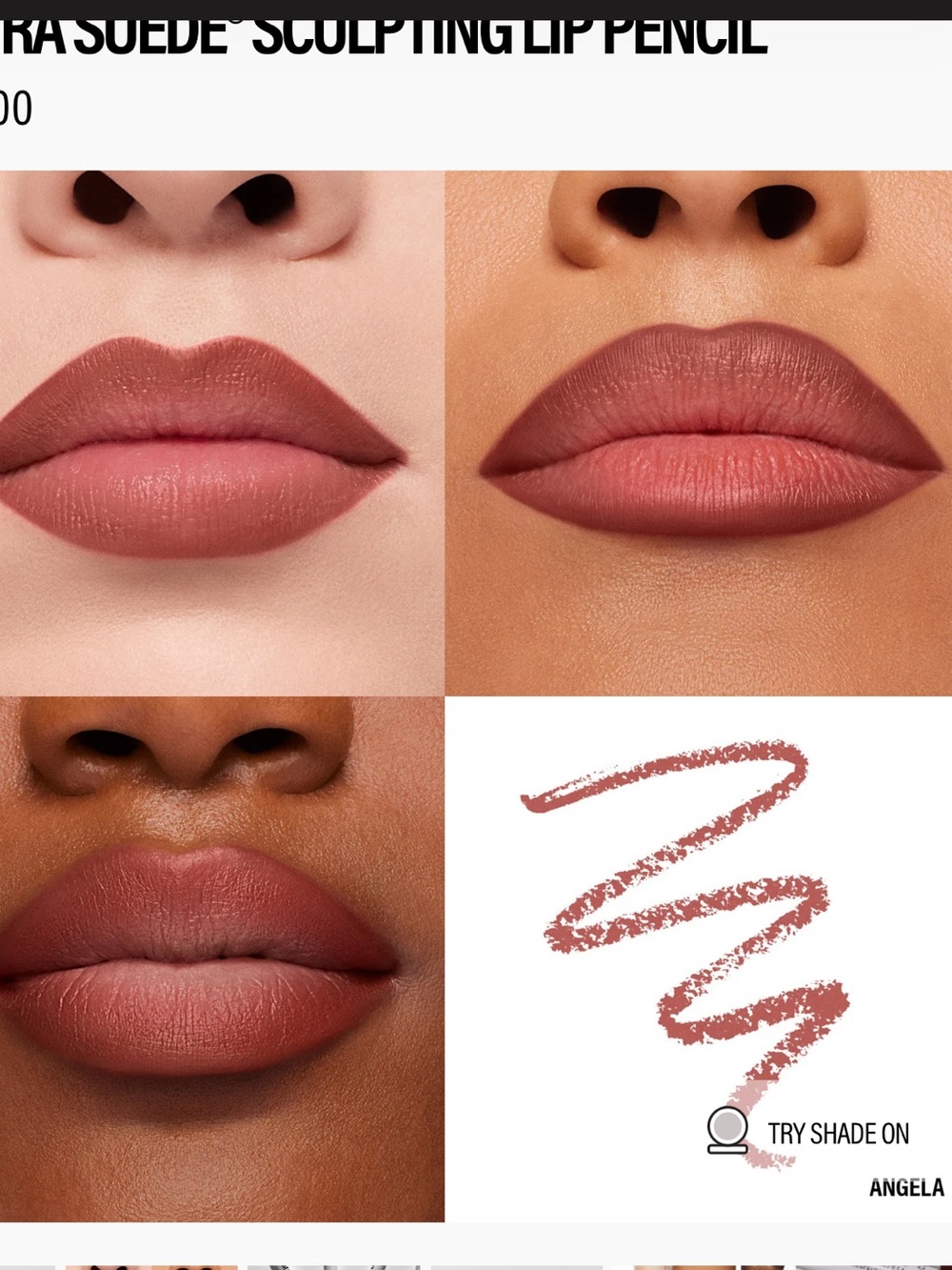 Angela makeup by Mario ULTRA SUEDE® SCULPTING LIP PENCIL